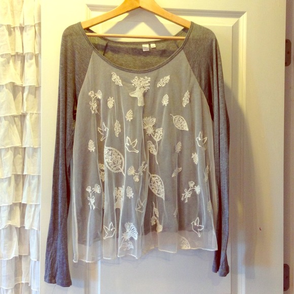 Anthropologie lace covered top