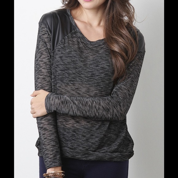 Gorgeous Charcoal Sweater Top - Picture 2 of 4