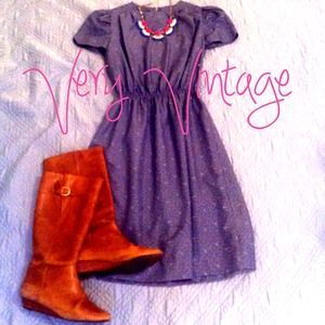 ❌SOLD Vintage Periwinkle Dress with Cap Sleeves