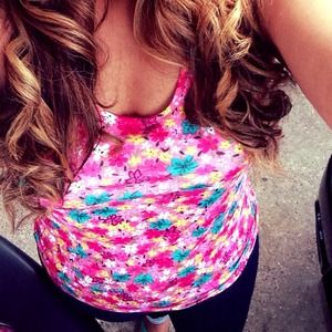 Pink floral shirt