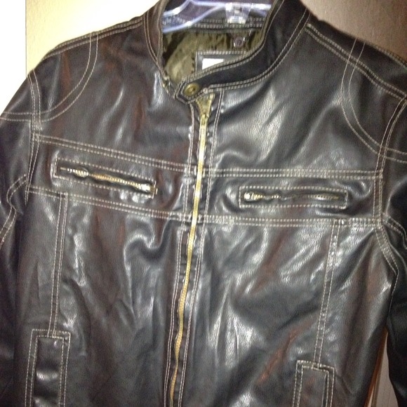REDUCED Men's Columbia Black Leather Jacket Sz L - Picture 2 of 4
