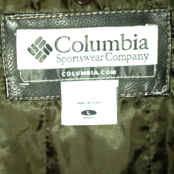 REDUCED Men's Columbia Black Leather Jacket Sz L - Picture 3 of 4