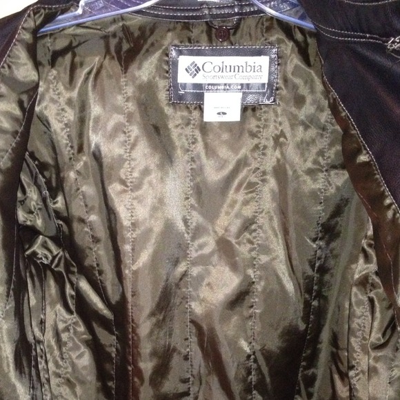 REDUCED Men's Columbia Black Leather Jacket Sz L - Picture 4 of 4