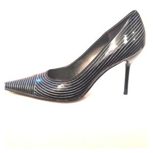 BCBG patent pinstripe heels-MAKE AN OFFER!