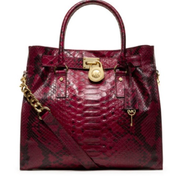 MK Large Hamilton Snake-Print Tote
