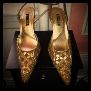 Brown and Gold sequence Heels
