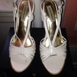 Steve Madden all white heels