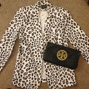 Vintage 80's leopard oversized blazer