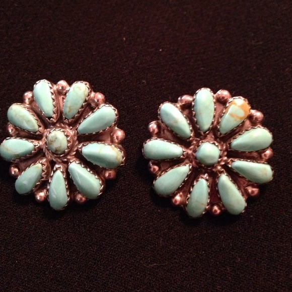 Turquoise earrings genuine