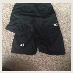 Shorts, cheer tank top, pillow desk, sweats, bags