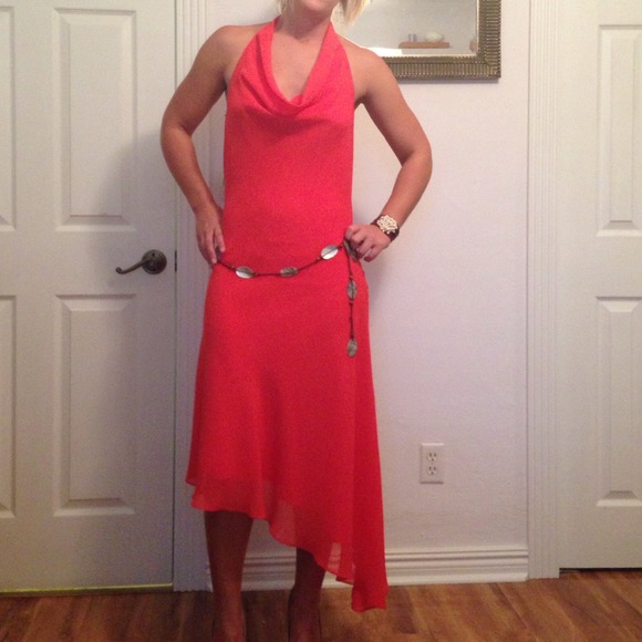 Giorgio Fiorlini Belted Halter Top Dress Size 6 - Picture 2 of 4