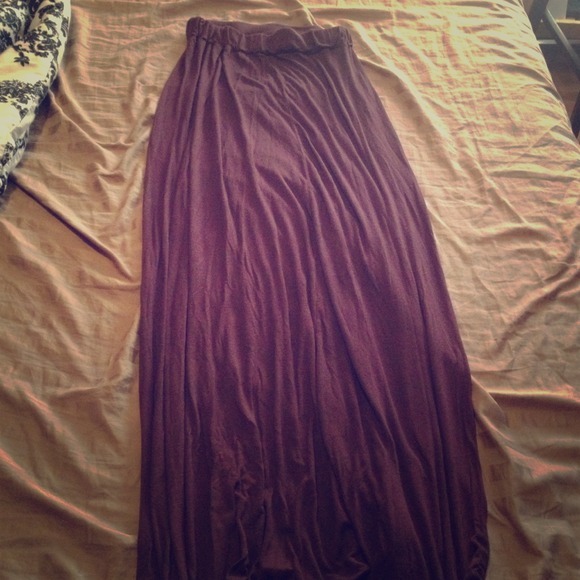 Wine red/maroon maxi skirt with slit from Brandy