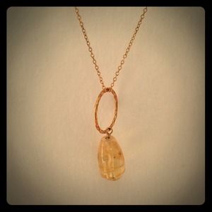 Delicate Gold Plated Yellow Stone Necklace