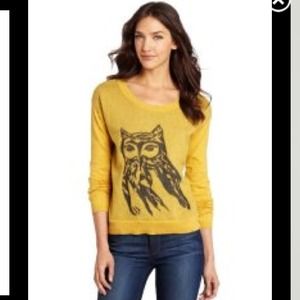Kensie mustard Owl light weight sweater