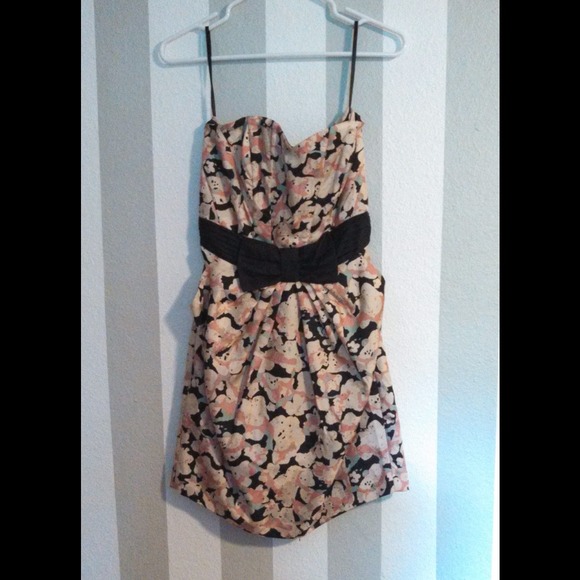 H&M Strapless Flower Print Dress