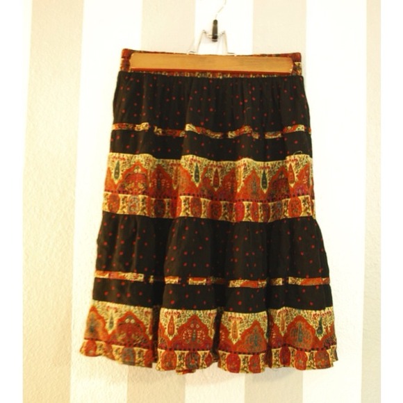 VINTAGE Printed Circle Skirt