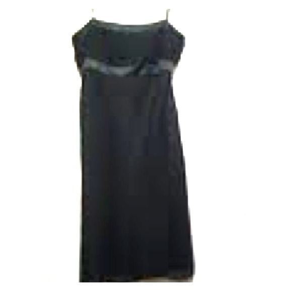 Black chiffon dress with satin trim worn once