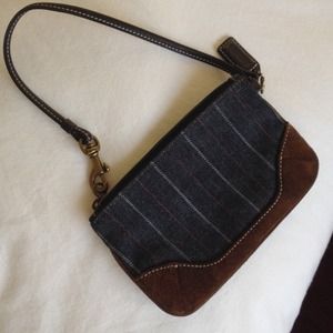 Coach wristlet, denim and suede. AUTHENTIC!