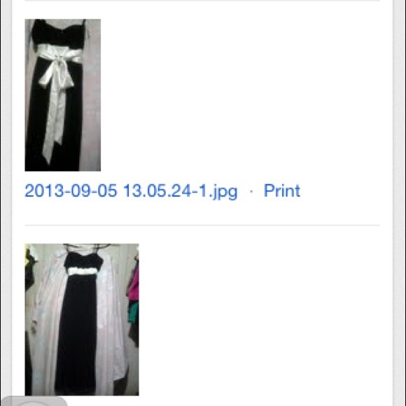Black n white long chiffon dress bow back