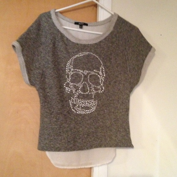💀SOLD❗❗ 4 @monicamalicious,Grey skeleton blouse💀