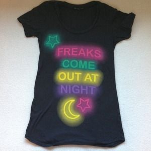 Freaks come out at night neon t-shirt