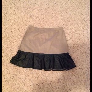 Colorblock Faux Leather Skirt