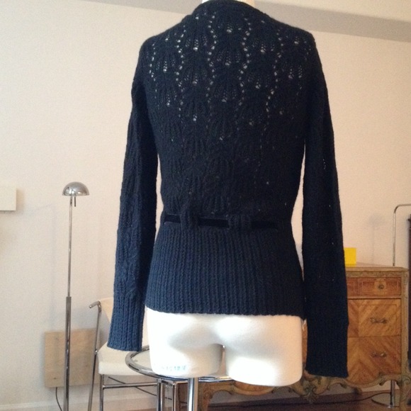 🍃❤️ Lace knitted extra fine Merino Wool Cardigan - Picture 4 of 4