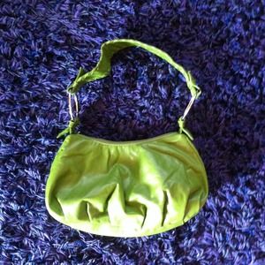 Green hobo style shoulder purse.