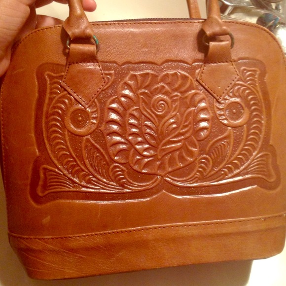 Vintage real leather bag made in mexico