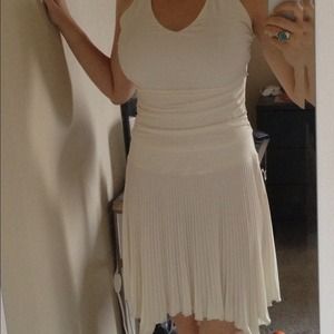 White, halter dress.