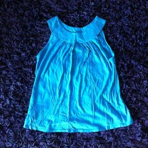 Blue u-neck 60s inspired swing top