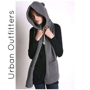 Urban Outfitters Hooded Scarf - Grey