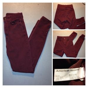 Dark Red American Apparel high waist denim