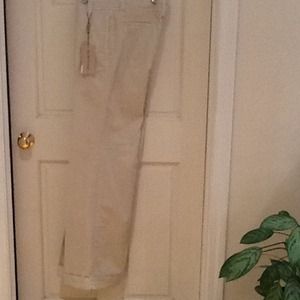 BURBERRY cream cuffed pants