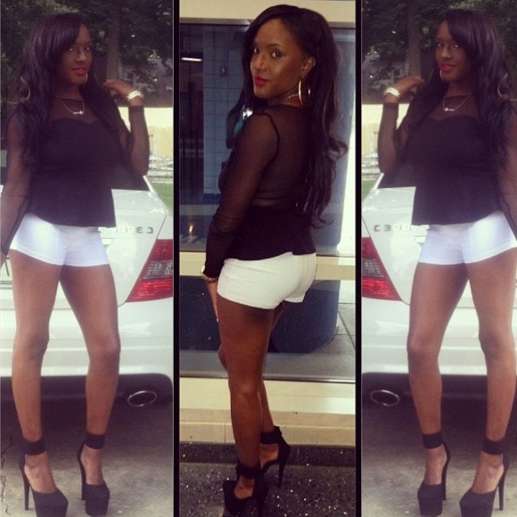 Black and sheer peplum top