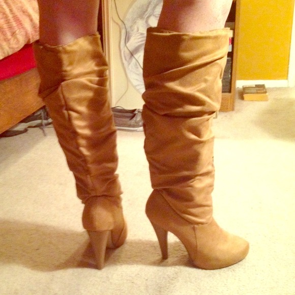 Nude/Beige/Tan knee high boots