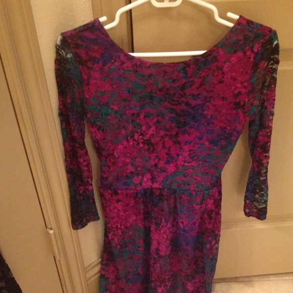 Multi-colored lace skater dress, XS - Picture 4 of 4