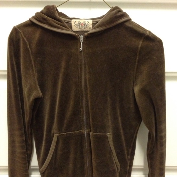 Brown velour Juicy Couture zip up.
