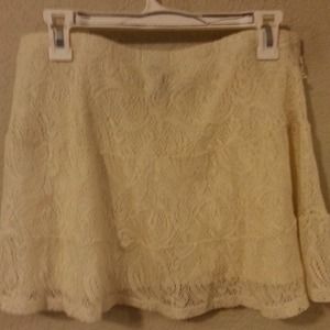 Cream colored lace skirt