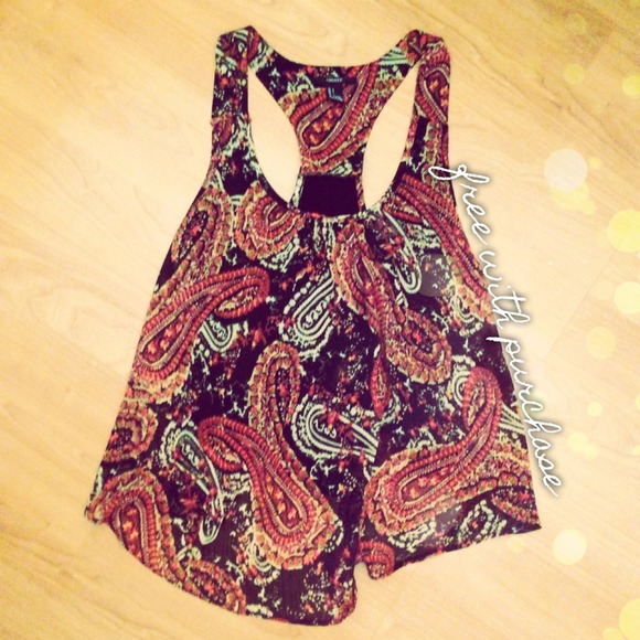 paisley print tank top.