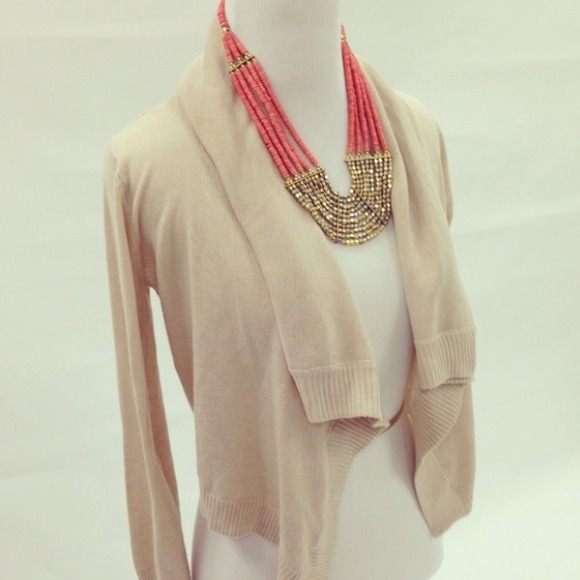 Cream ruffled cardigan-perfect for fall!