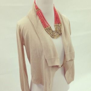 Cream ruffled cardigan-perfect for fall!