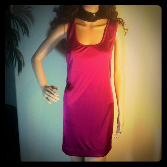 "SALE" Flirty Magenta Dress w/ Sequin Scarf