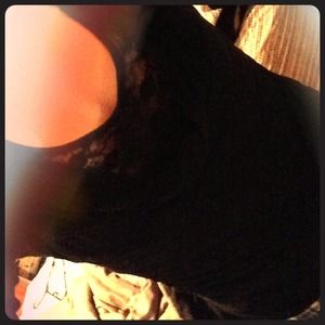 Sexy black lace front shirt