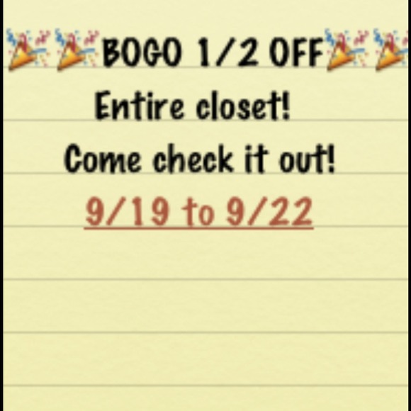 BOGO 1/2 OFF