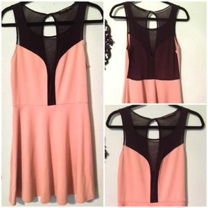 Gently used beige & black dress.