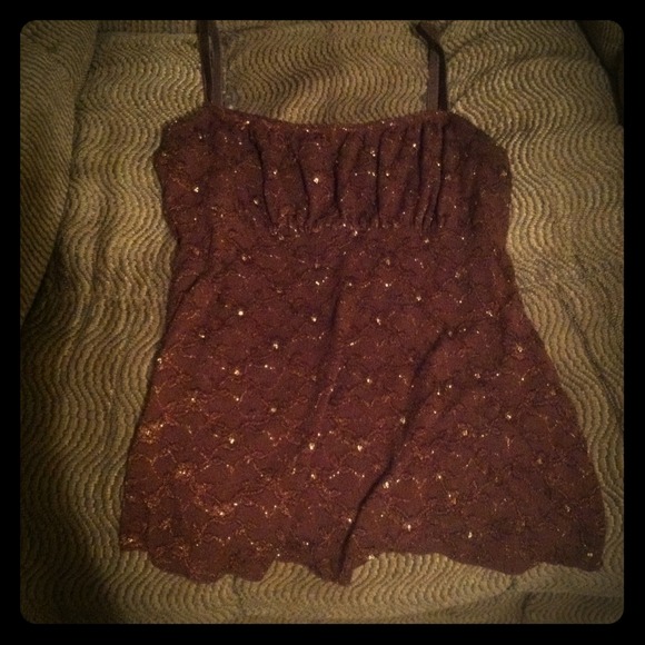 Cute sz Large chocolate brown spaghetti strap