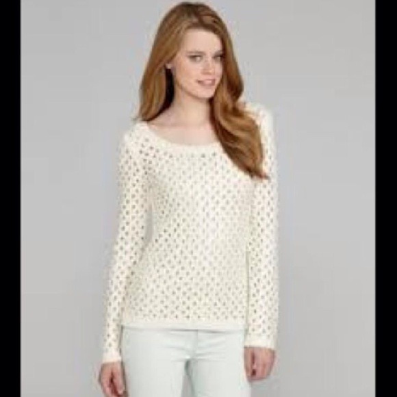 Small white GB open weave sweater