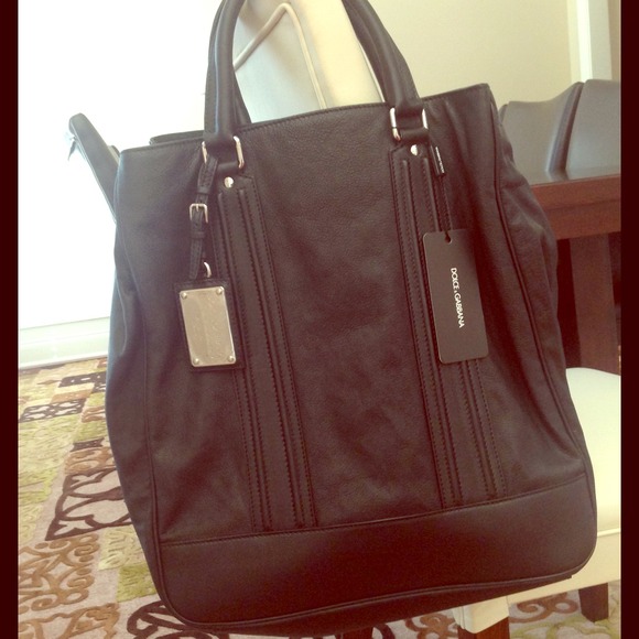 💯Auth Dolce & Gabbana Large Blk leather bag