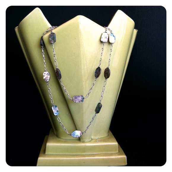 Shell and silver chain necklace